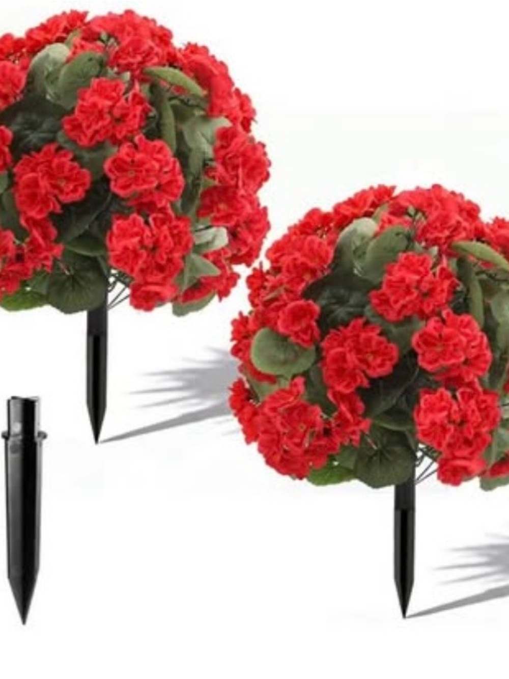 New Set of 2 Artificial Geranium Topiary Trees UV Resistant Outdoor / Indoor